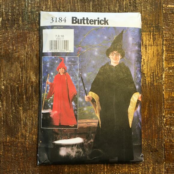 Butterick Sewing Pattern 3184 Boys Girls Wizard Harry Potter Costume 7-10 UNCUT - Picture 1 of 2